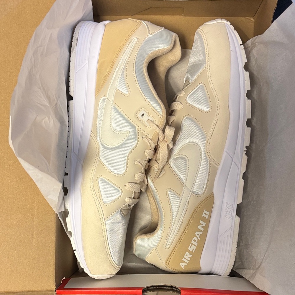 Nike Air Span II Cream and White Sneakers